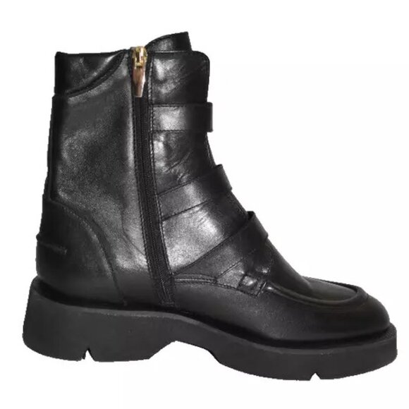 New! La Canadienne Benwin 50MM Leather Lug-Sole Boot Black Size 9.5 M 39.5 DD417
